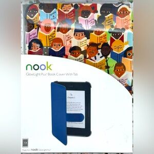 Nook GlowLight Plus Book Cover with Tab - Book Club Design - Brand New